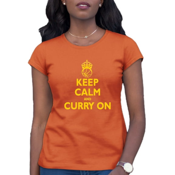 Womens Keep Calm And Curry On T-Shirt