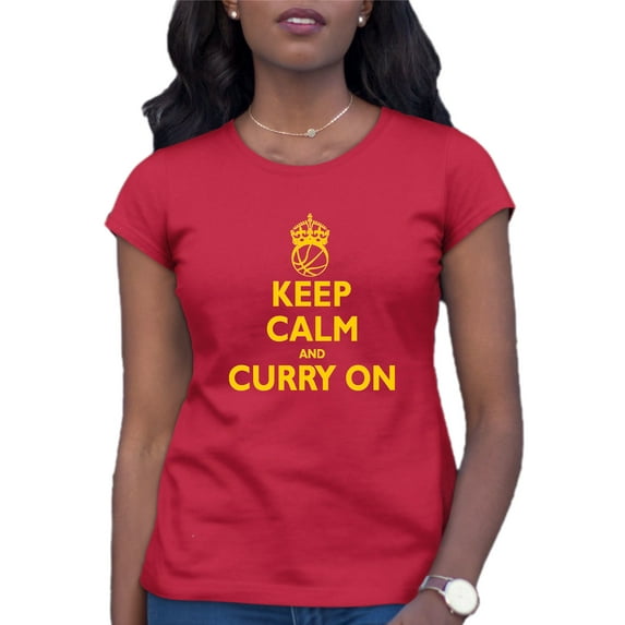 Womens Keep Calm And Curry On T-Shirt