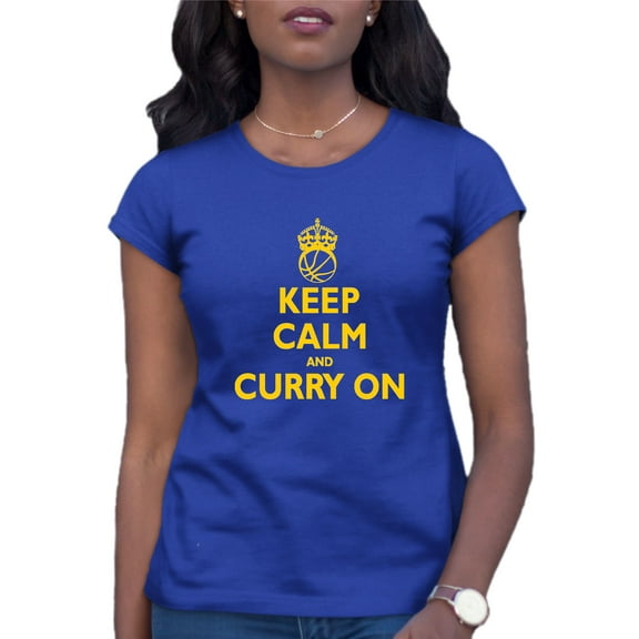 Womens Keep Calm And Curry On T-Shirt