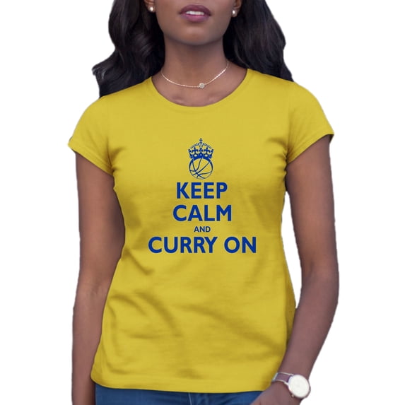 Womens Keep Calm And Curry On T-Shirt