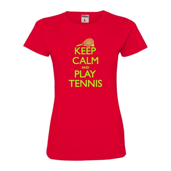 Womens Keep Calm And Play Tennis Deluxe Soft T-Shirt