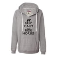 thumbnail image 1 of Womens Keep Calm And Ride Horses Equestrian Horse Lovers Deluxe Soft Hoodie, 1 of 1