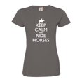 thumbnail image 1 of Womens Keep Calm And Ride Horses Equestrian Horse Lovers Deluxe Soft T-Shirt, 1 of 1