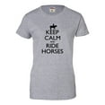 thumbnail image 1 of Womens Keep Calm And Ride Horses Equestrian Horse Lovers T-Shirt, 1 of 1
