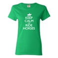 thumbnail image 1 of Womens Keep Calm And Ride Horses Equestrian Horse Lovers T-Shirt, 1 of 1