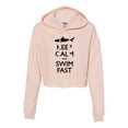 thumbnail image 1 of Womens Keep Calm And Swim Fast Funny Shark Lovers Cropped Hooded Sweatshirt, 1 of 1