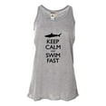 thumbnail image 1 of Womens Keep Calm And Swim Fast Funny Shark Lovers Flowy Racerback Tank Top T-Shirt, 1 of 1
