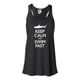 thumbnail image 1 of Womens Keep Calm And Swim Fast Funny Shark Lovers Flowy Racerback Tank Top T-Shirt, 1 of 1