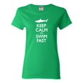 thumbnail image 1 of Womens Keep Calm And Swim Fast Funny Shark Lovers T-Shirt, 1 of 1