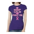 thumbnail image 1 of Womens Keep Calm and Fight On Short-Sleeve T-Shirt - Purple - 3X-Large, 1 of 1