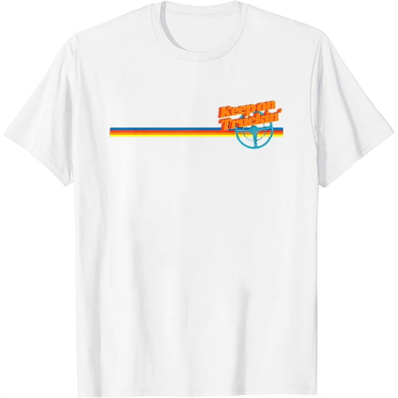 Womens Keep On Trucking Retro Vintage 70S T-Shirt White X-Large