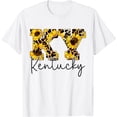 thumbnail image 1 of Womens Kentucky Sunflower Leopard Print Gift T-Shirt, 1 of 2