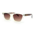 thumbnail image 1 of Womens Keyhole Bridge Cat Eye Horn Rim Hipster Sunglasses Clear Tortoise - Brown, 1 of 1