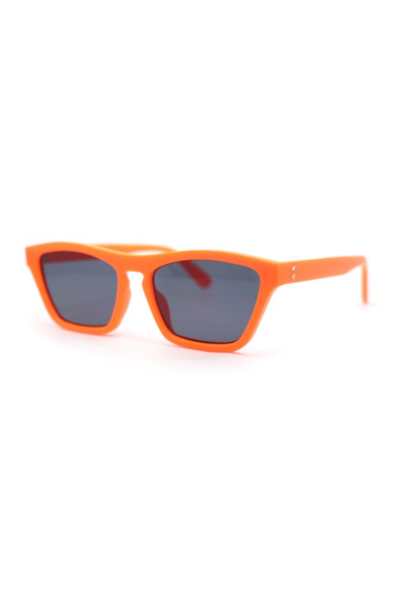 Womens Keyhole Bridge Cat Eye Horn Rim Hipster Sunglasses Orange - Black