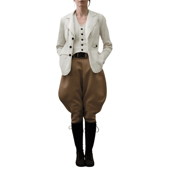 Womens Khaki Breeches Hunting Pants and Horse Riding Baggy Trousers for Outdoor