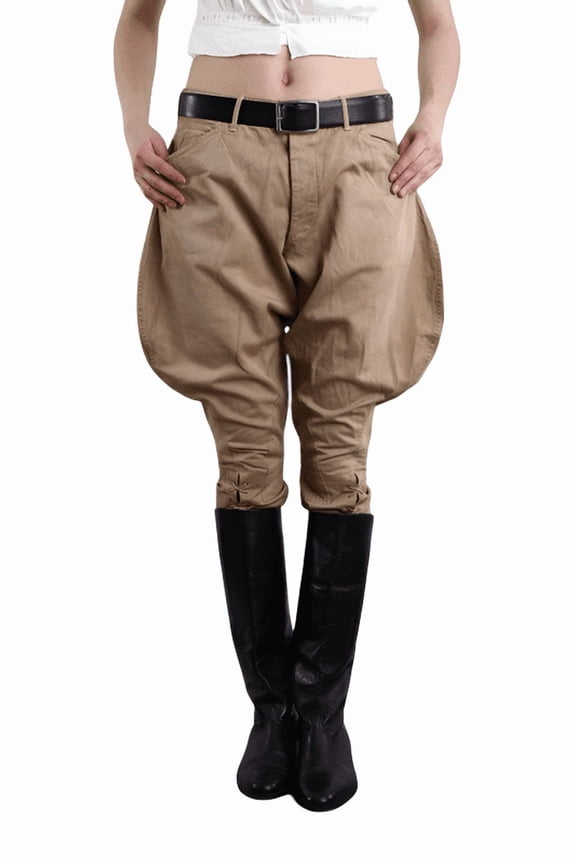 Womens Khaki Breeches Hunting Pants and Horse Riding Baggy Trousers