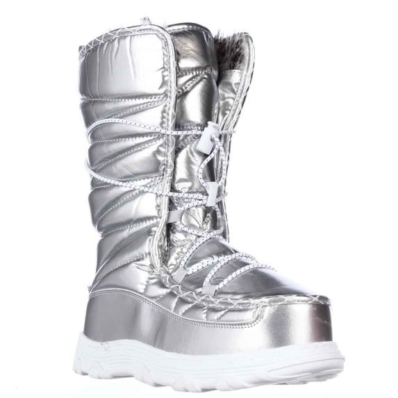 Womens Khombu Sasha Mid Calf Snow Boots - Silver