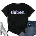 thumbnail image 1 of Womens Kids 7th Birthday Shirt Girl 7 Seven Sieben | German Madchen Tee T-Shirt Black Small, 1 of 5