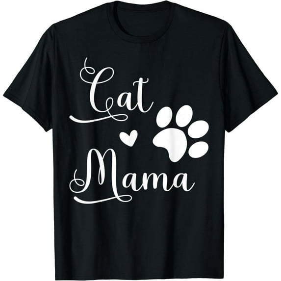 Womens Kids Cat Dog Mama Cat Lover T-Shirt
