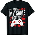thumbnail image 1 of Womens Kids Valentines Day Gamer Gift - Funny Game Lover Men Boys T-Shirt Black Tee, 1 of 3