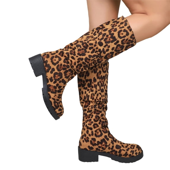 Womens Knee High Boots,Knee High Boots for Women - Modern Tall Dress Boots with Suede-Look Upper,Round Toe and Pull On Knee Boots,Tall Shaft Fashion Boots,Easy-to-Style Footwear for Fall Winter