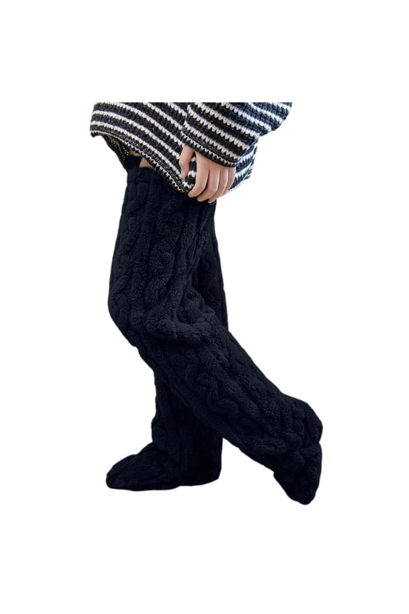 Womens Knee High Knit Socks Bulk Pack Cozy Cable Pattern Over The Knee Stockings Non Breathable Winter Socks