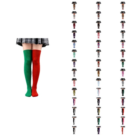 Womens Knee High Socks for Adult Woman Girls Knee Long Sock Woman Striped High Sock Athletic Halloween Accessories