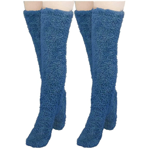 Womens Knee Thigh High Socks Fleece Warm Boot Socks High Boot Novelty Long Knit Stacked Sock