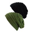 thumbnail image 1 of Womens Knit Beanie Cap Hat (2 PACK), Black/Olive, 1 of 1