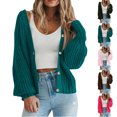thumbnail image 1 of Womens Knit Cardigan Solid Color Long Sleeve Button Sweater Tops for Daily Commuting Wear, 1 of 6