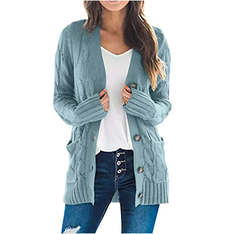 Women's Knit Cardigans Loose Slouchy Oversized Wrap Chunky Pocket Sweaters  Coat