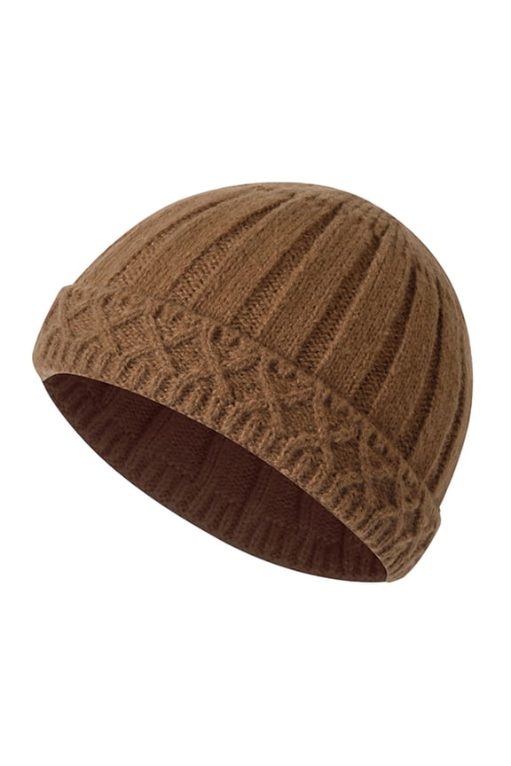 Womens Knit Short Fisherman Beanie Winter Warm Streetwear Hats for Men