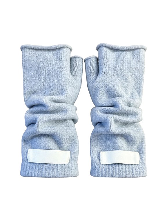 Womens Knit Fingerless Gloves Long Arm Warmers with Thumb Hole Soft Stretchy Half Finger Mittens for Winter Typing Texting Driving Reading Daily Commute and Cold Weather Wear