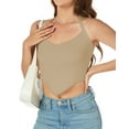 thumbnail image 1 of Womens Knit Halter Tank Top 2024 Cute Ribbed Trendy Sexy Backless Summer Basic Crop Tops, 1 of 5