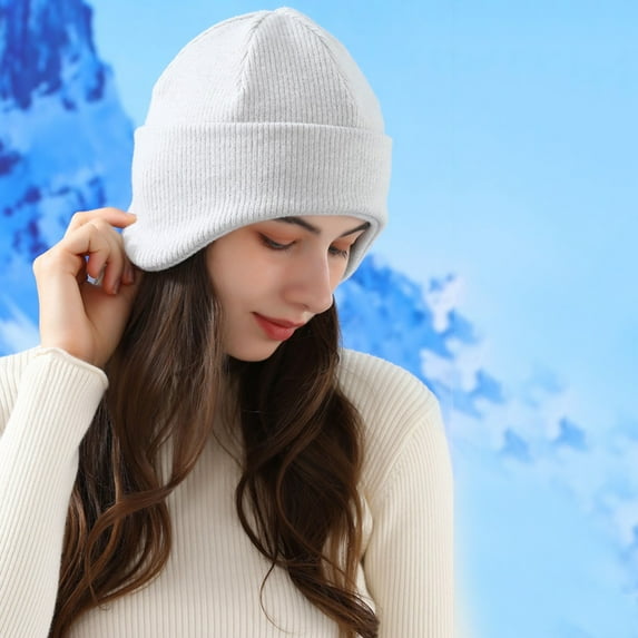 Womens Knit Hats - Soft Warm Unisex Earflap Hats for Winter - Acrylic Knit Cap for Women and Men