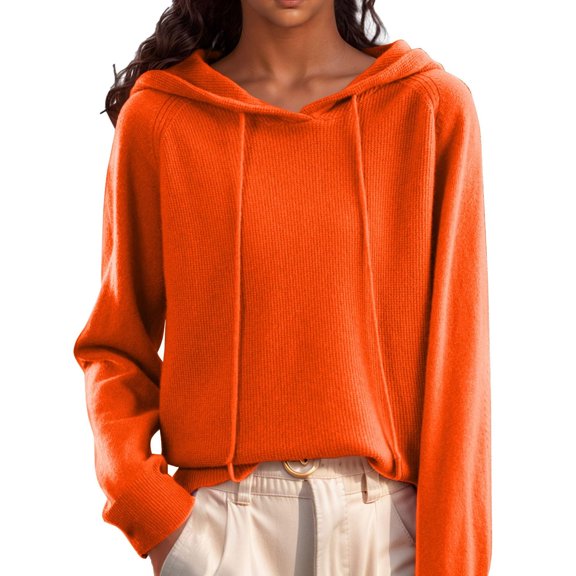 Womens Knit Hoodies Sweaters Teen Girls Cute Long Sleeve Pullover Hooded Preppy Sweatshirts Clothes