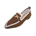 thumbnail image 1 of Womens Knit Loafers Breathable Slip On Pointed Toe Coffee Brown Comfortable Casual Work Flats,Size 9, 1 of 9