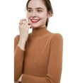 thumbnail image 1 of Womens Knit Mock Turtle Neck Wool Stretch Long Sleeve Pullover Sweater, 1 of 4