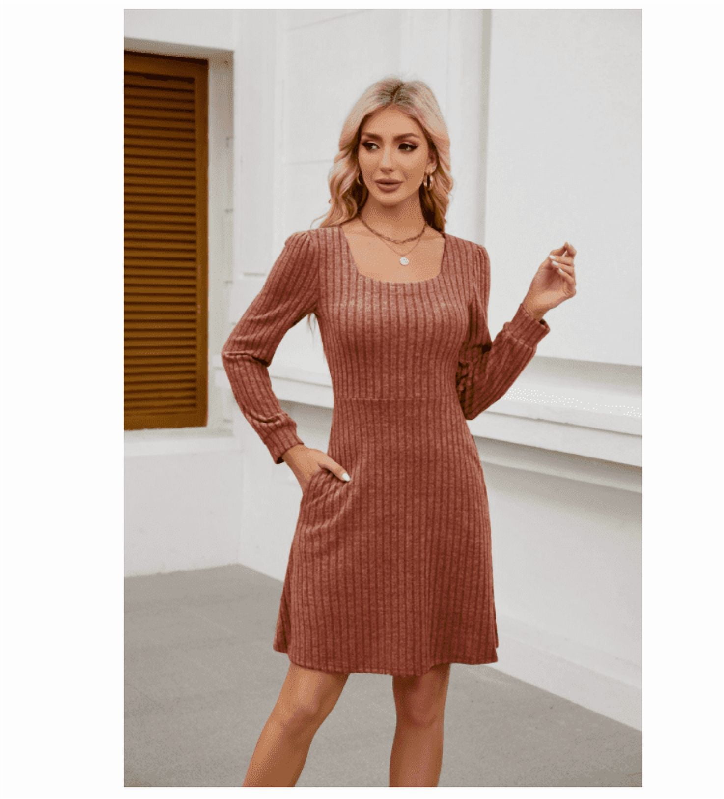 knit dress cardigan set Beige Daria Sweater Knit Dress main image 1