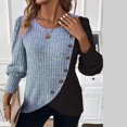 thumbnail image 1 of Womens Knit Sweaters 2025 Fall Winter Casual Long Sleeve Ribbed Button Pullover Tops, 1 of 6