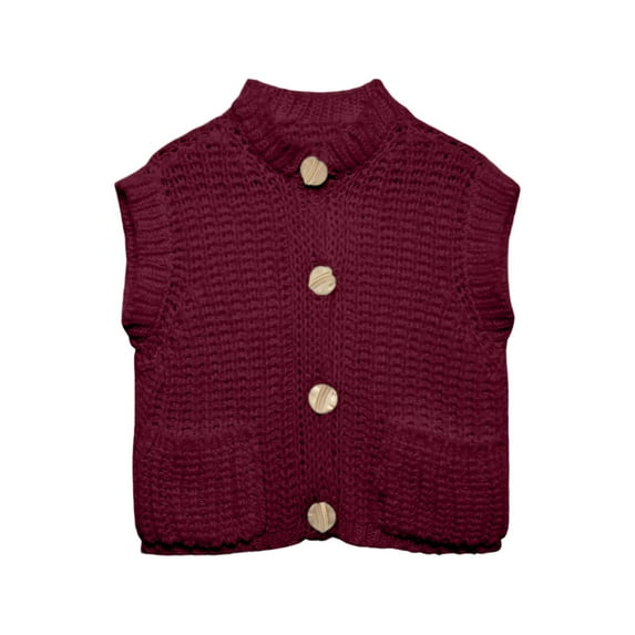 Womens Knit Vest Women's Knit Sweater Vest Sleeveless Round Neck Solid Color Pocket Casual Pullover Tank Top For Daily Wear