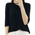thumbnail image 1 of Womens Knitted Basic Tops, Long Sleeve Shirts for Women Fall Fashion Loose Fit Solid Color Crewneck Dressy Blouses M-2XL, 1 of 3