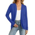 thumbnail image 1 of Womens Knitted Cardigan Front Open Solid Color Sweater Jackets Lightweight Comfy Casual Outwear With Pockets (M, Blue), 1 of 6