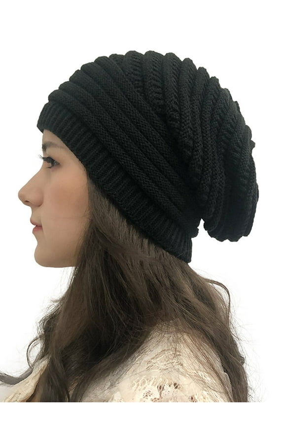 Womens Knitted Slouchy Winter Warm Casual Wool Beret Baggy Beanie Hats Caps