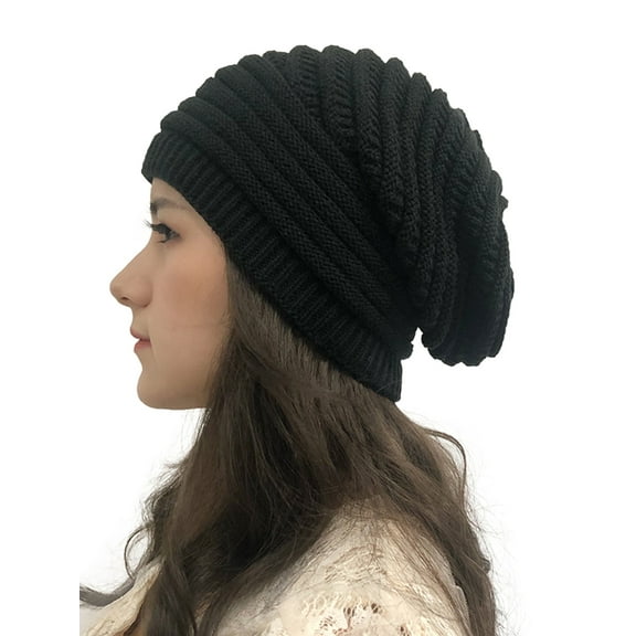 Womens Knitted Slouchy Winter Warm Casual Wool Beret Baggy Beanie Hats Caps