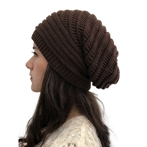 Womens Knitted Slouchy Winter Warm Casual Wool Beret Baggy Beanie Hats Caps
