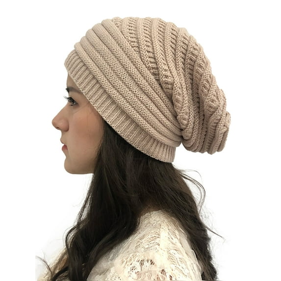 Womens Knitted Slouchy Winter Warm Casual Wool Beret Baggy Beanie Hats Caps