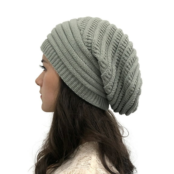 Womens Knitted Slouchy Winter Warm Casual Wool Beret Baggy Beanie Hats Caps