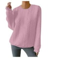 thumbnail image 1 of Womens Knitted Thin Sweaters, Long Sleeve Pullover for Women Fall Fashion Loose Fit Knit Solid Color Crewneck Sweater Tops S-2XL, 1 of 8