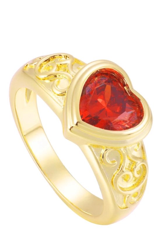 Womens Knuckle Ring 18K Gold Plated Stainless Steel Fashion Ring with Flowers Design and Inlaid Artificial Gems Gold Emerald Diamond Gold Purple Diamond Gold Red Diamond